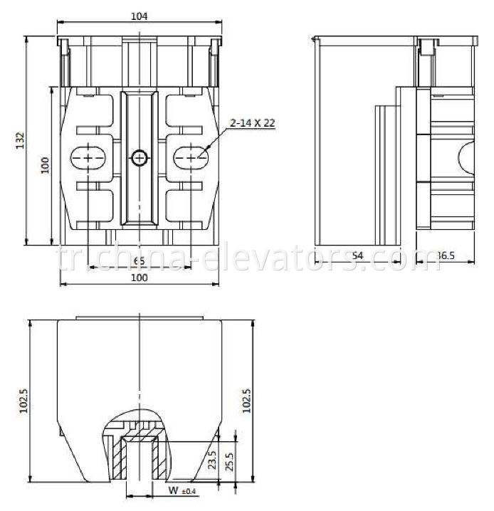 Counterweight Guide Shoe for TKE Home Lifts